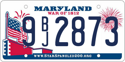MD license plate 9BJ2873