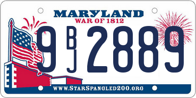 MD license plate 9BJ2889