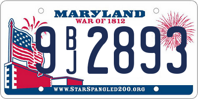 MD license plate 9BJ2893