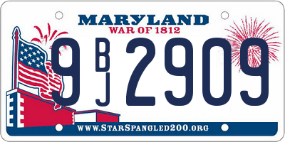 MD license plate 9BJ2909