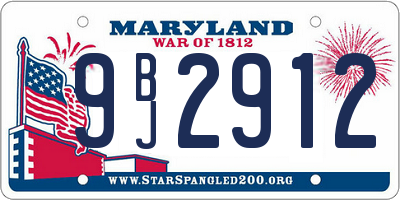 MD license plate 9BJ2912