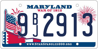 MD license plate 9BJ2913