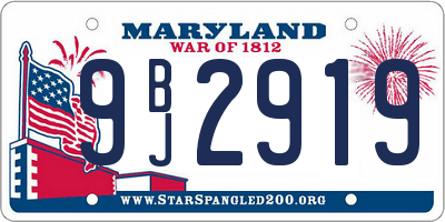 MD license plate 9BJ2919