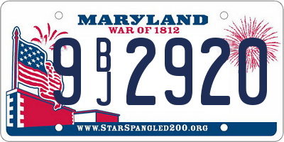 MD license plate 9BJ2920