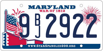 MD license plate 9BJ2922