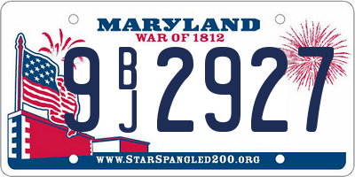 MD license plate 9BJ2927