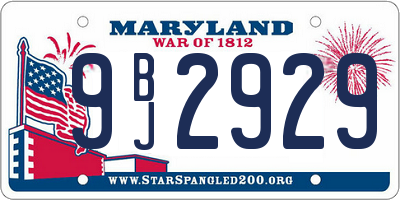 MD license plate 9BJ2929