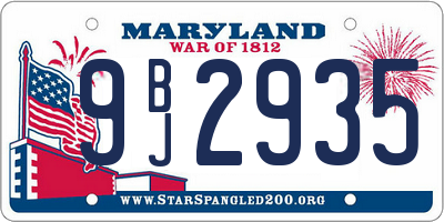 MD license plate 9BJ2935