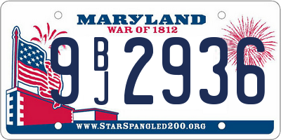 MD license plate 9BJ2936