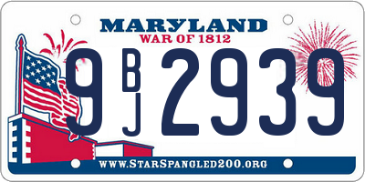 MD license plate 9BJ2939