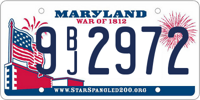 MD license plate 9BJ2972