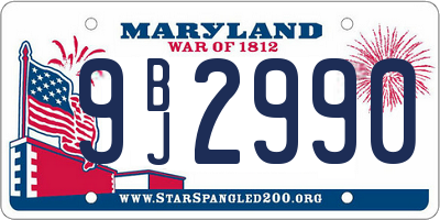 MD license plate 9BJ2990