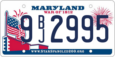 MD license plate 9BJ2995