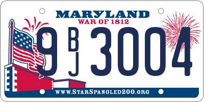 MD license plate 9BJ3004
