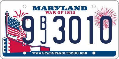 MD license plate 9BJ3010