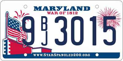 MD license plate 9BJ3015