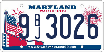 MD license plate 9BJ3026