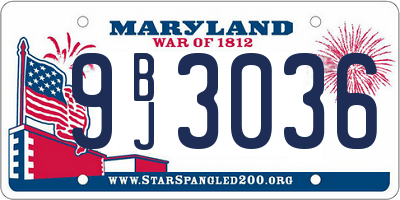MD license plate 9BJ3036
