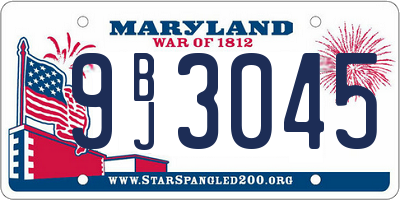 MD license plate 9BJ3045