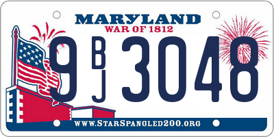 MD license plate 9BJ3048