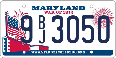 MD license plate 9BJ3050