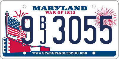 MD license plate 9BJ3055