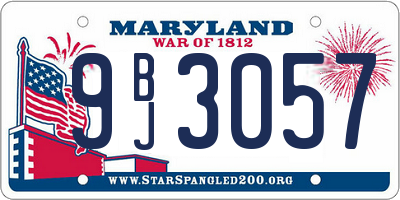 MD license plate 9BJ3057