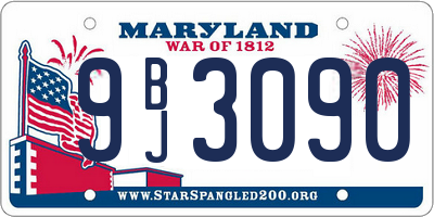 MD license plate 9BJ3090