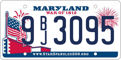 MD license plate 9BJ3095