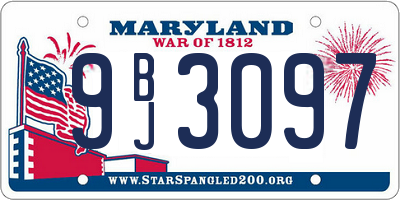 MD license plate 9BJ3097