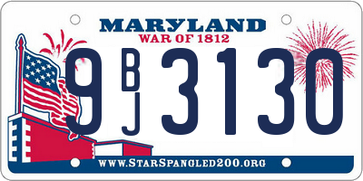 MD license plate 9BJ3130
