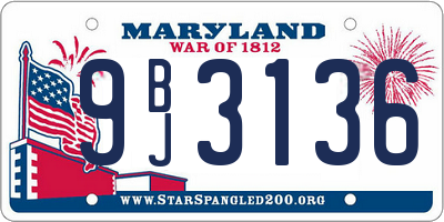 MD license plate 9BJ3136