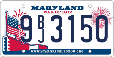 MD license plate 9BJ3150