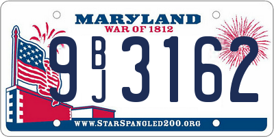 MD license plate 9BJ3162
