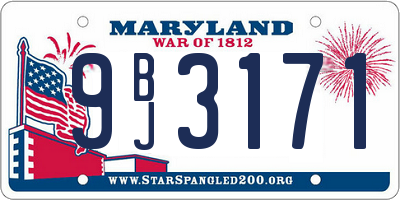 MD license plate 9BJ3171