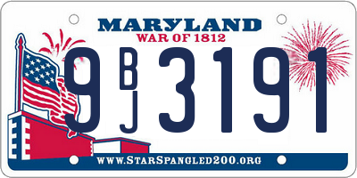MD license plate 9BJ3191