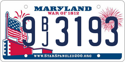 MD license plate 9BJ3193