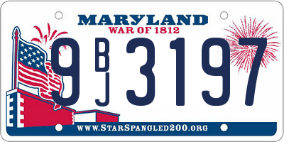 MD license plate 9BJ3197