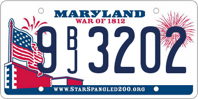MD license plate 9BJ3202