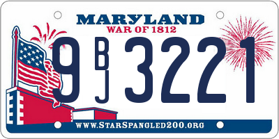 MD license plate 9BJ3221