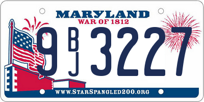 MD license plate 9BJ3227