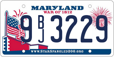 MD license plate 9BJ3229