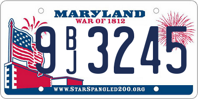 MD license plate 9BJ3245