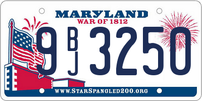 MD license plate 9BJ3250