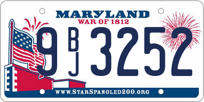 MD license plate 9BJ3252