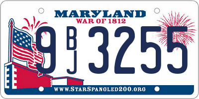 MD license plate 9BJ3255