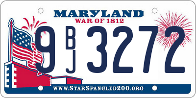 MD license plate 9BJ3272