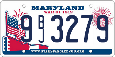 MD license plate 9BJ3279