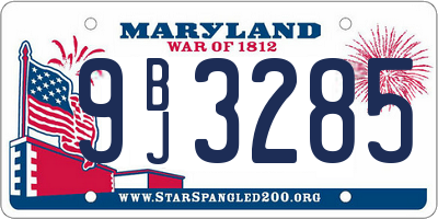 MD license plate 9BJ3285