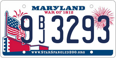 MD license plate 9BJ3293